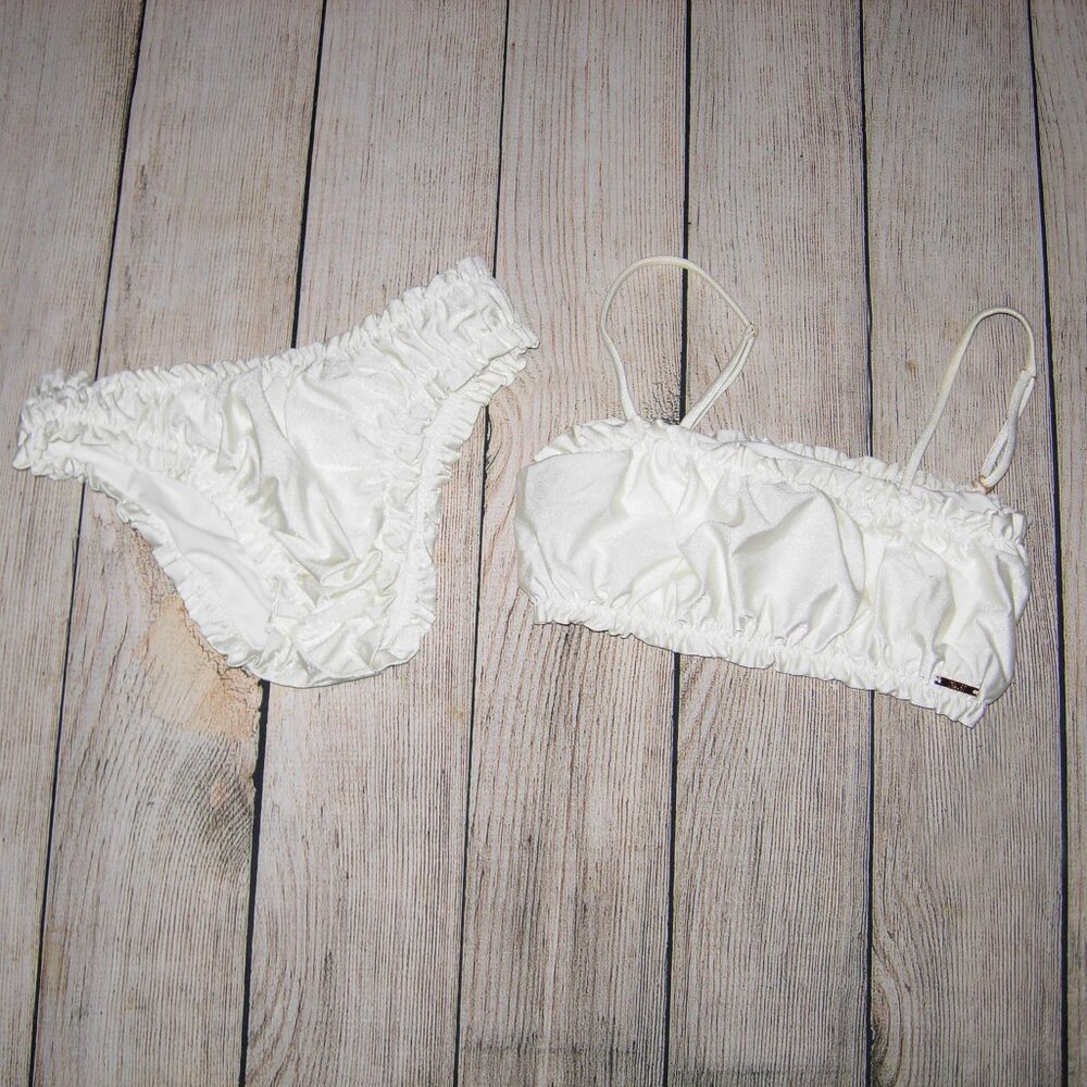 L'eau Et White Mia Ruched Bikini Set S